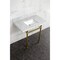 Kingston Brass 30 Console Sink with Brass Legs 8Inch, 3 Hole, Marble WhiteBrushed Brass KVBH3022M8SQ7 - alternate 2